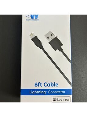 Just Wireless Black Lightning Connector 6ft Cable New in Box